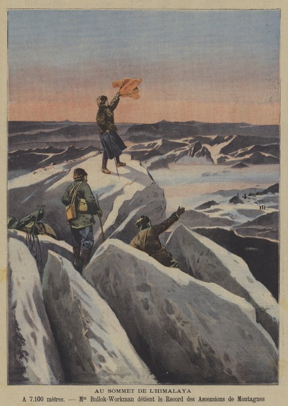 Bir Himalaya zirvesinde (renkli taş) by French School