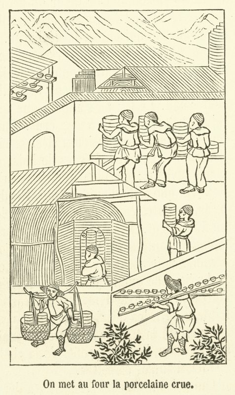 Fırına ham porselen koyuyoruz (gravür) by French School