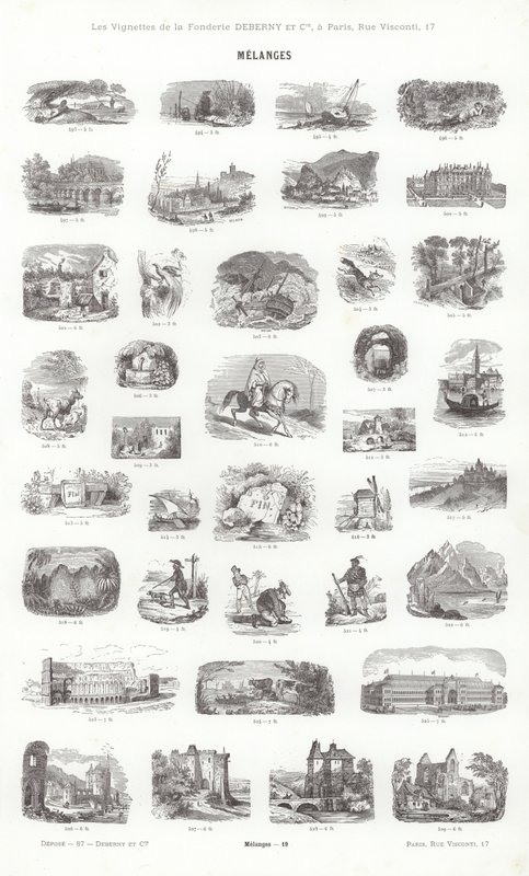 Vinyet Tipografilerinden Sayfa (gravür) by French School