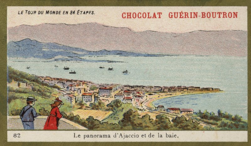 Ajaccio ve körfez panoraması (chromolitho) by French School