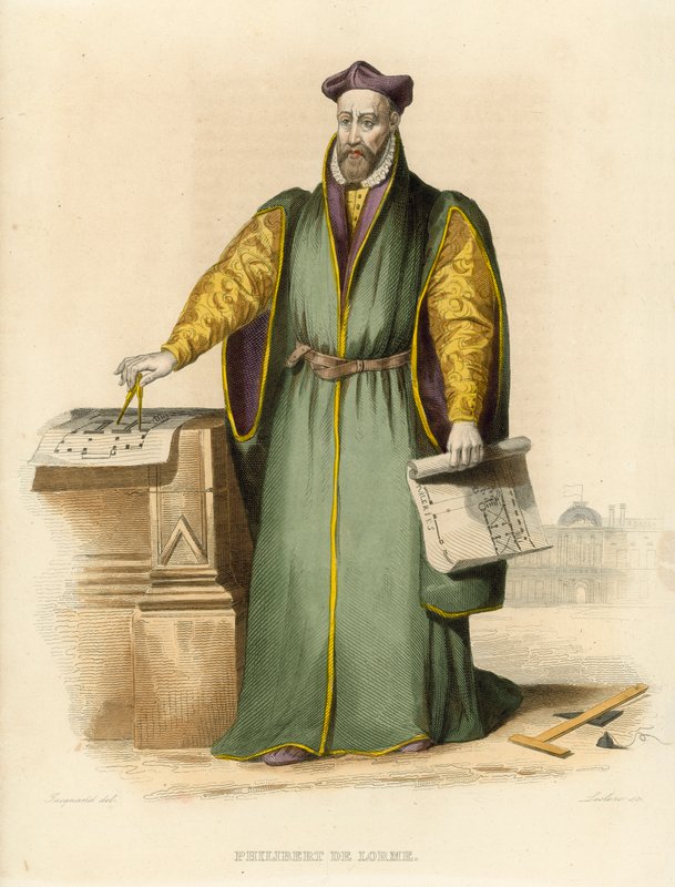Philibert de Lorme (renkli gravür) by French School