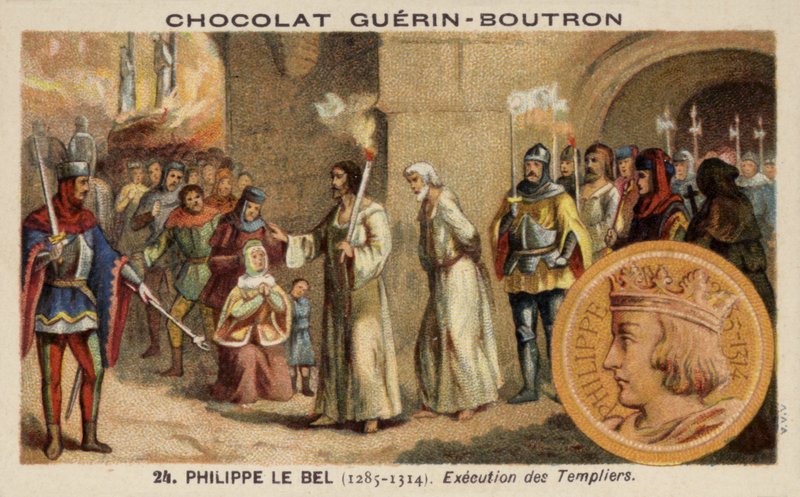 Philip The Fair ve Tapınak Şövalyelerinin infazı, 1314 by French School
