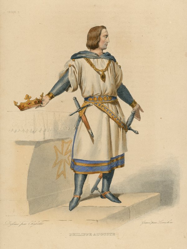 Philippe Auguste (renkli gravür) by French School