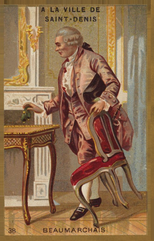 Pierre-Augustin Caron de Beaumarchais, Fransız oyun yazarı ve devrimci (1732-1799), Saint-Denis şehrinde by French School
