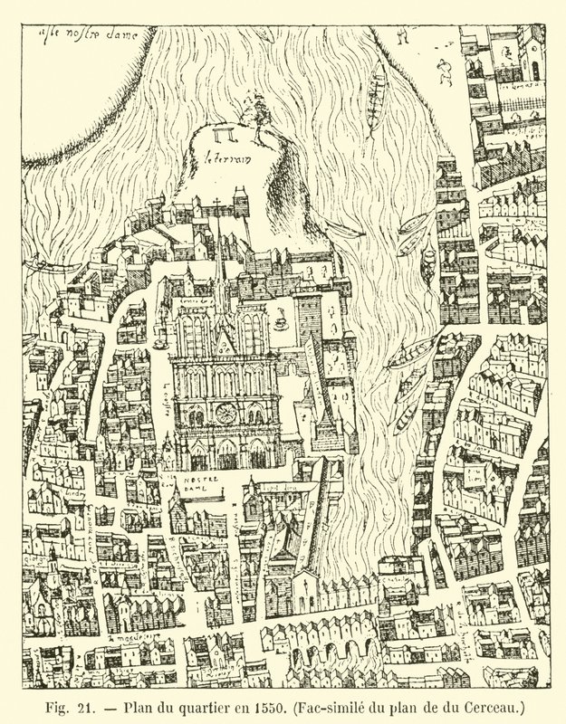 1550 yılında ilçe planı, du Cerceau planının tıpkıbasımı by French School