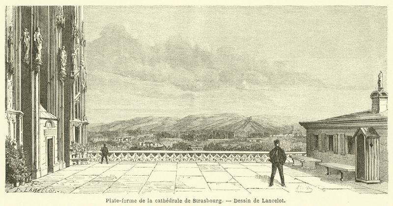 Strazburg Katedrali Platformu (gravür) by French School