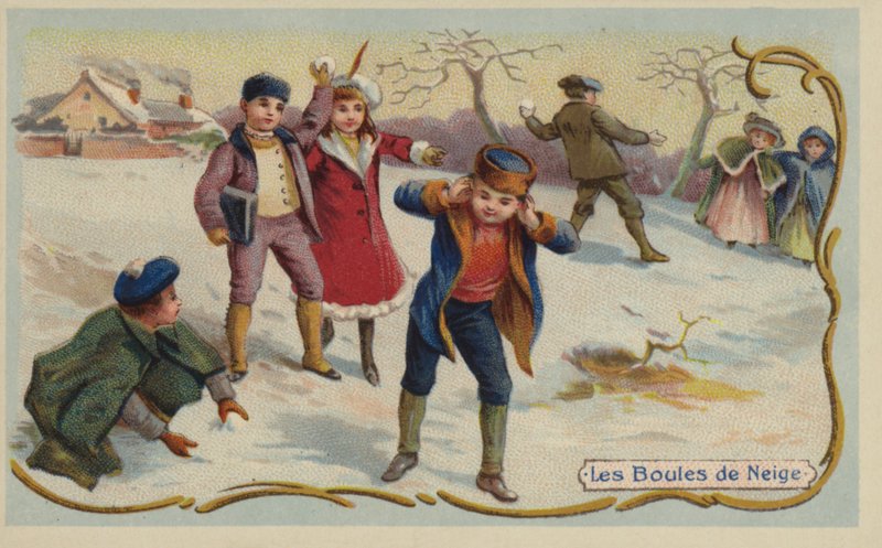 Kar topu oynamak (chromolitho) by French School