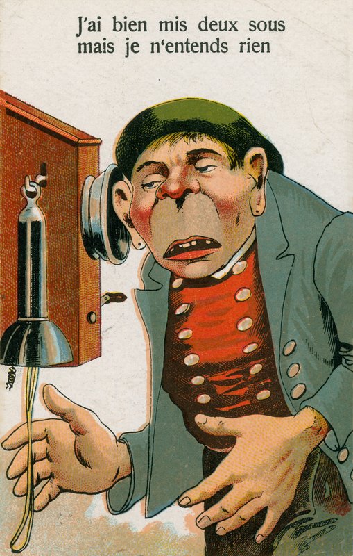 Telefon içeren kartpostal by French School