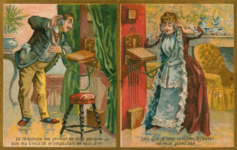 Telefon içeren kartpostal by French School