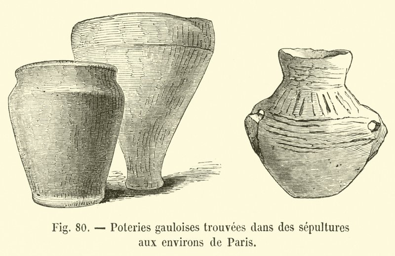 Paris çevresindeki mezarlarda bulunan Galya çanak çömlek by French School