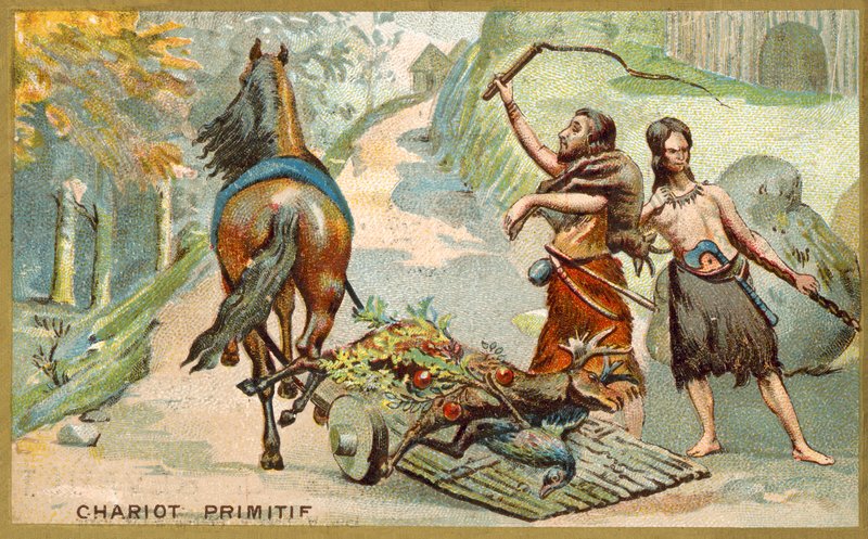 İlkel vagon (chromolitho) by French School