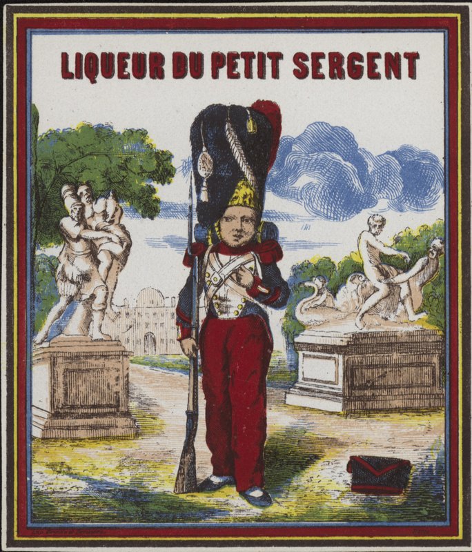 Liqueur du Petit Sergent için ürün etiketi by French School