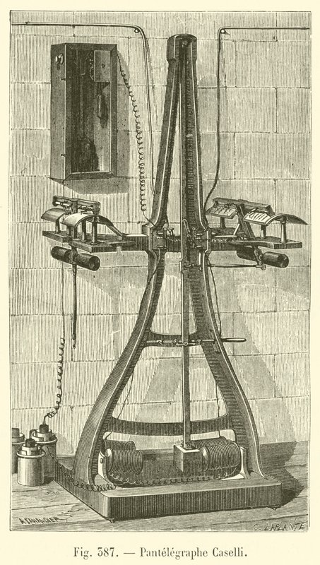 Puntelegraphe Caselli (gravür) by French School