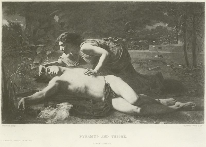 Pyramus ve Thisbe (gravür) by French School