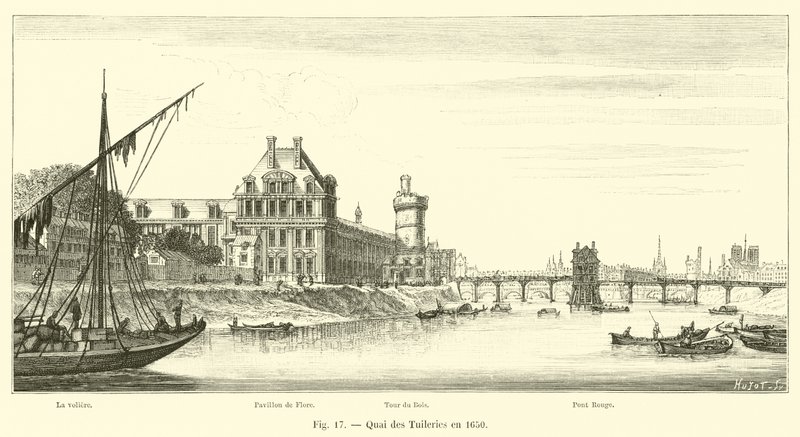 1650 yılında Quai des Tuileries by French School