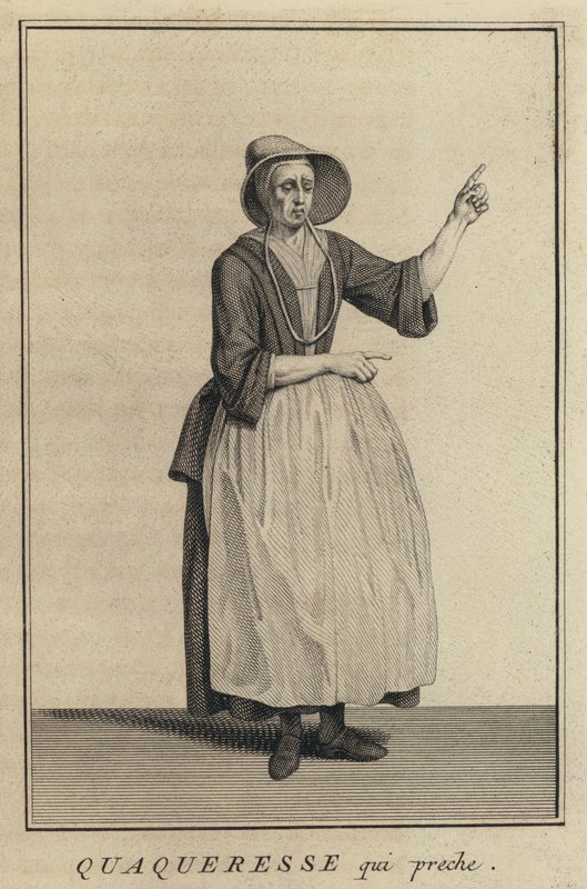 Quaker kadın vaaz (gravür) by French School