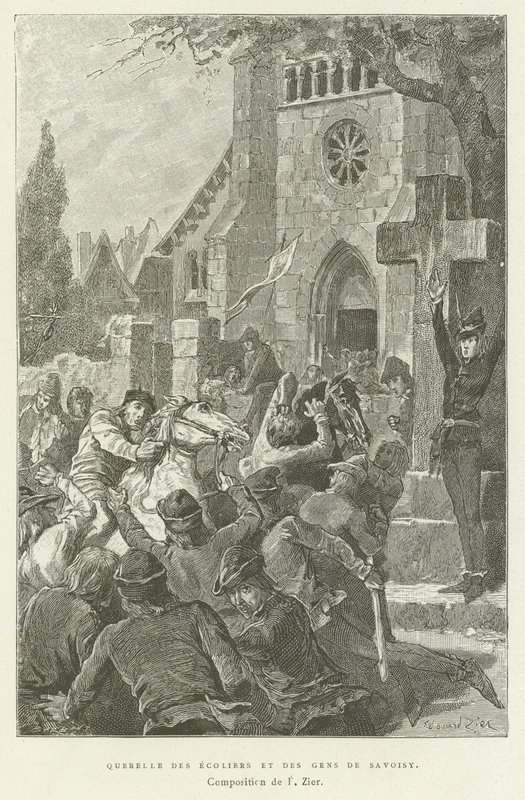 Öğrencilerle Savoisy halkı arasında tartışma by French School