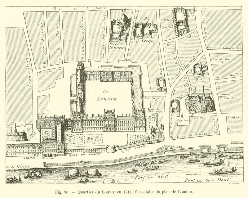 1714 yılında Louvre bölgesi, Boudan