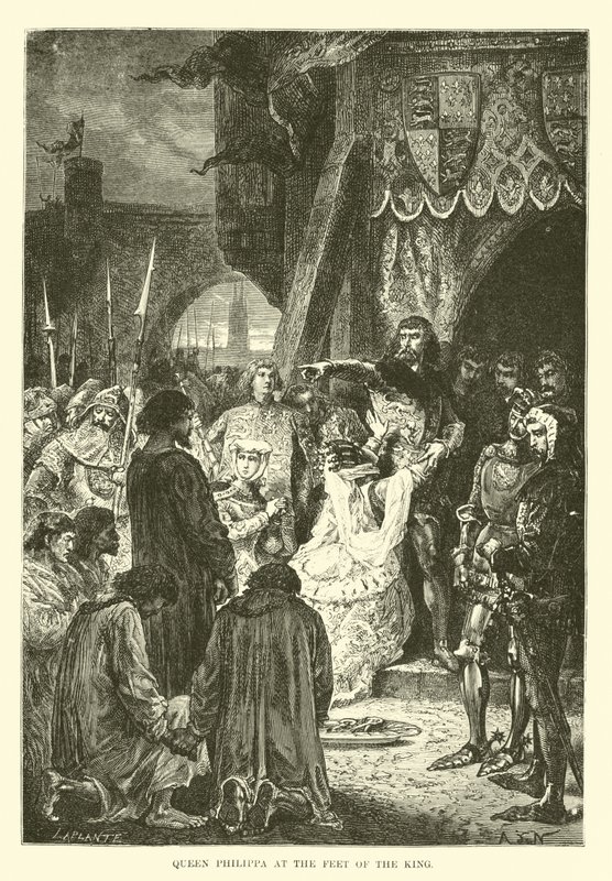 Kraliçe Philippa, Kralın Ayaklarında by French School