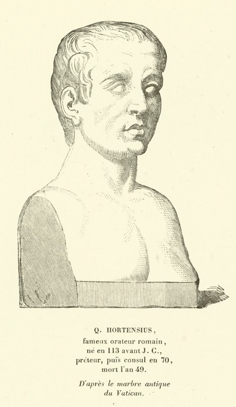 Quintus Hortensius, Romalı Muhafazakar politikacı ve hatip (gravür) by French School