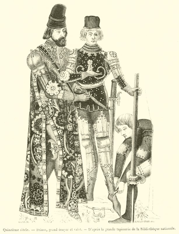 Onbeşinci Yüzyıl, Prens, Grand Esquire ve Vale (gravür) by French School