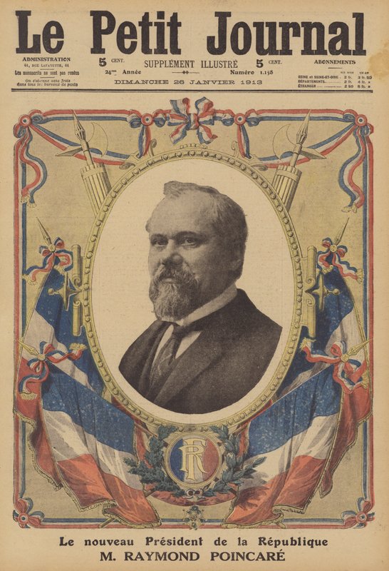 Raymond Poincare, Fransa Cumhuriyeti'nin yeni Cumhurbaşkanı (renkli taş) by French School