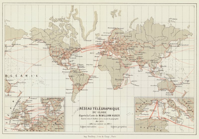 Globe Telegraph Network (renkli lito) by French School