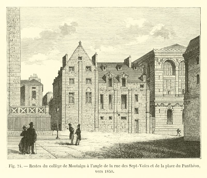 1850 dolaylarında rue des Sept-Voies ve place du Pantheon