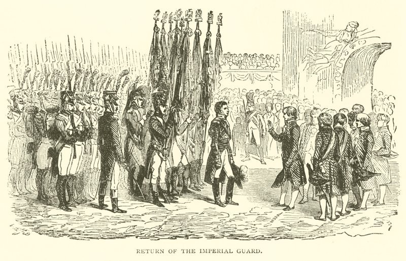 İmparatorluk Muhafızlarının Dönüşü (gravür) by French School