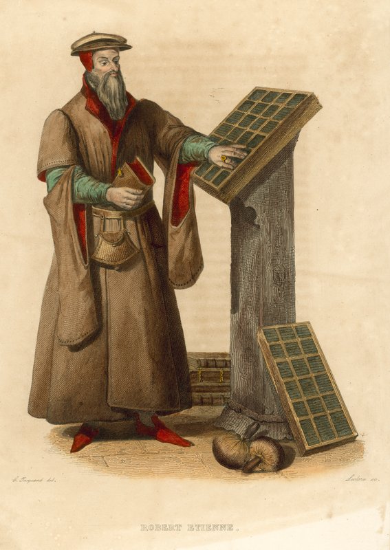 Robert Etienne (renkli gravür) by French School
