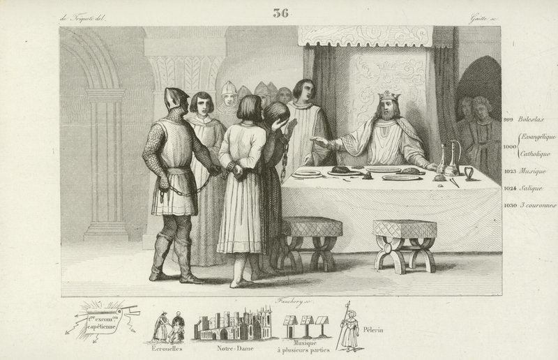 Fransa Kralı II. Robert, komplocuları koruyan ölüme mahkum edildi by French School