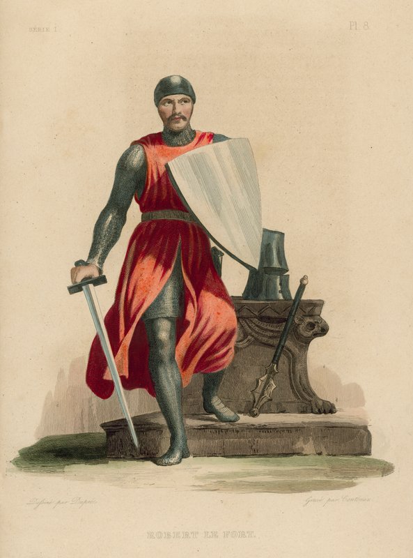 Robert le Fort (renkli gravür) by French School