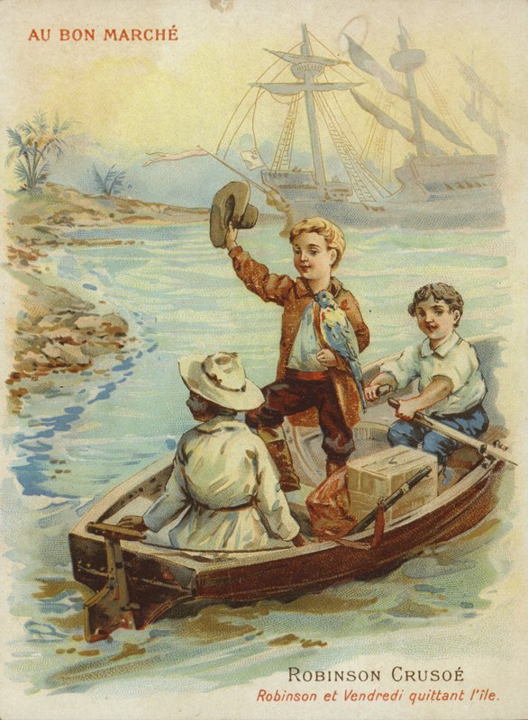 Robinson Crusoe Kürekli Teknede by French School