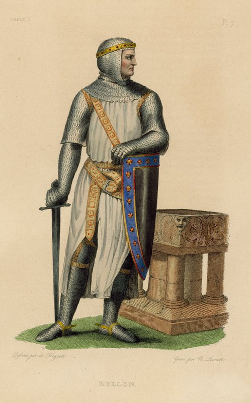 Rollon (renkli gravür) by French School