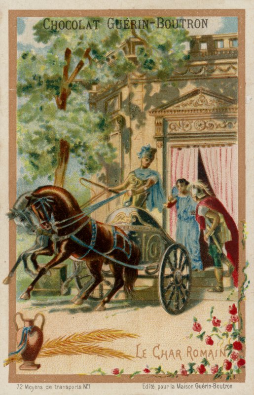 Roma savaş arabası (chromolitho) by French School