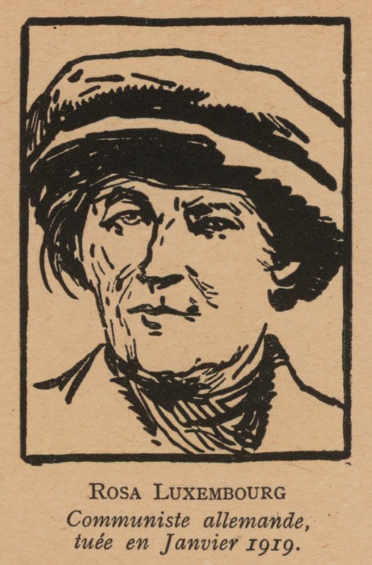 Rosa Luxemburg, Ocak 1919 Spartakist Ayaklanmasından sonra Freikorps tarafından öldürülen Alman komünist devrimci (lito) by French School