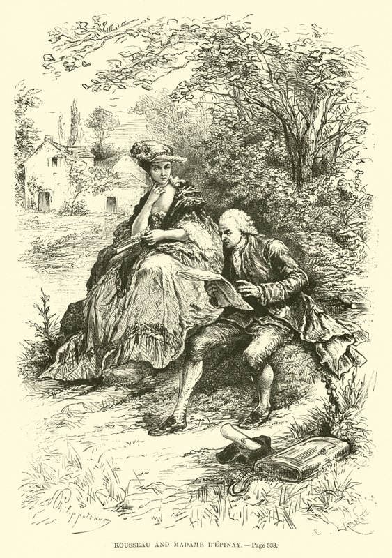 Rousseau ve Madam dEpinay by French School