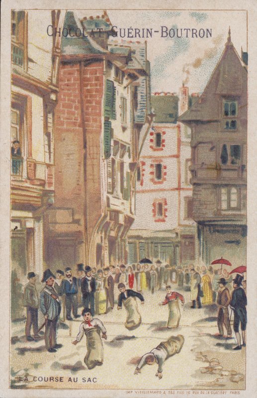 Sokakta çuval yarışı (chromolitho) by French School