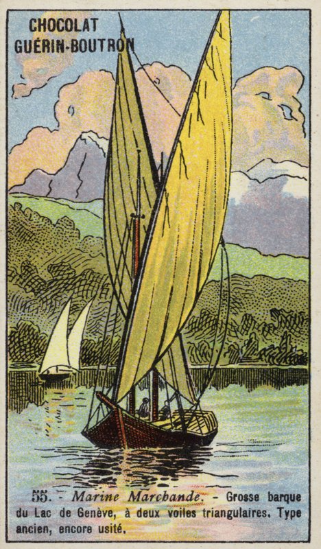 Cenevre Gölü'nün yelkenli teknesi (chromolitho) by French School
