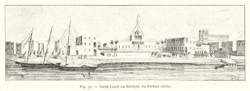 Senegalli Saint-Louis, geçen yüzyılda (gravür) by French School
