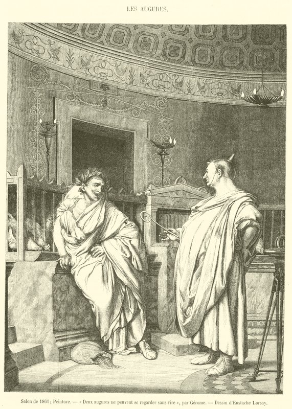 1861 Salonu, Resim, İki kehanet gülmeden bakamaz (gravür) by French School