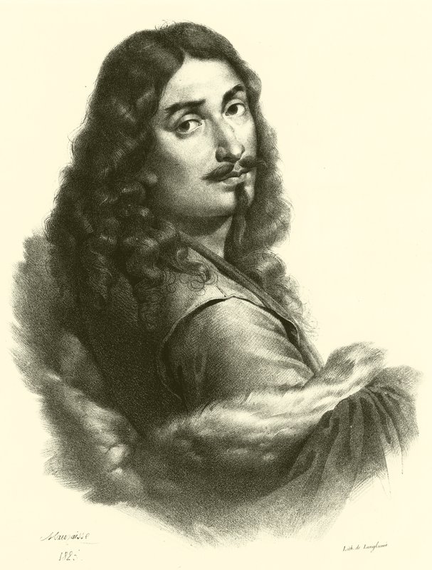 Salvator Rosa, portre (gravür) by French School
