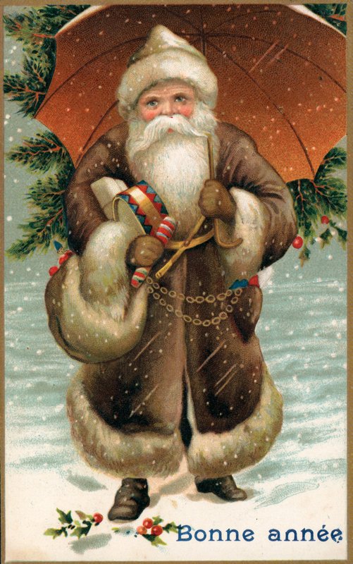 Noel Baba bir şemsiye ile by French School