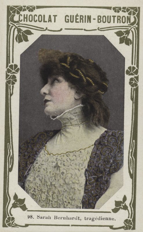 Sarah Bernhardt, trajedi (renkli fotoğraf) by French School