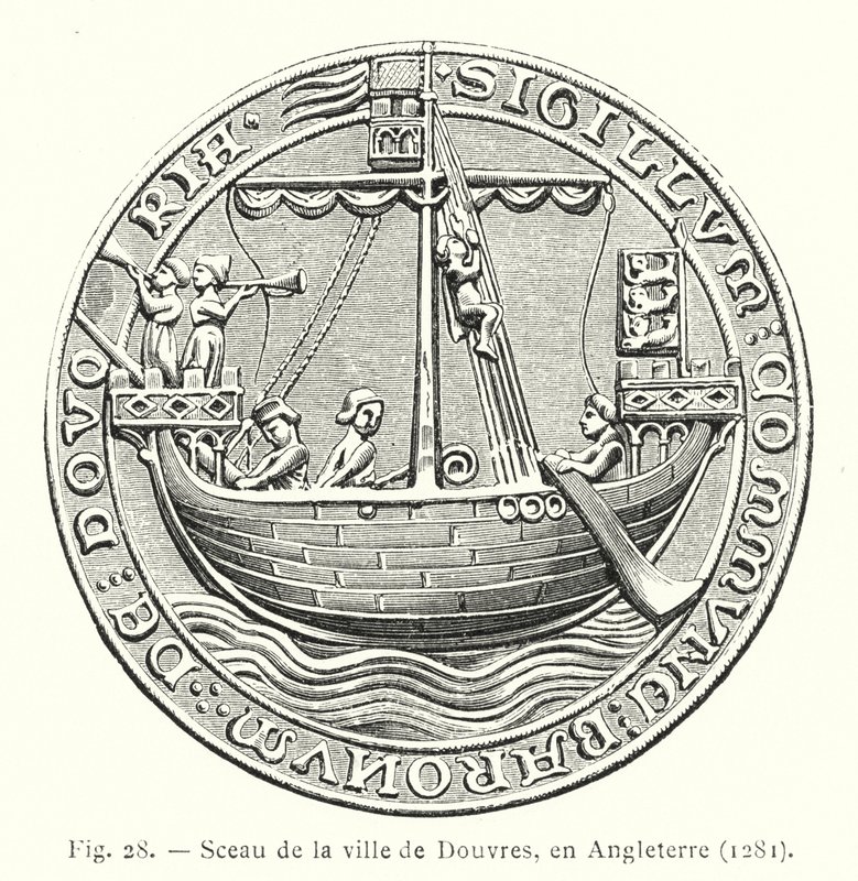Dover, İngiltere şehrinin mührü by French School