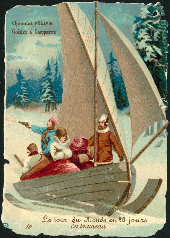 Seksen Günde Devri Alemden Sahne, Jules Verne (chromolitho) by French School