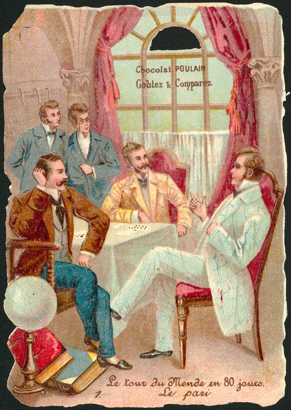 Seksen Günde Devri Alemden Sahne, Jules Verne (chromolitho) by French School