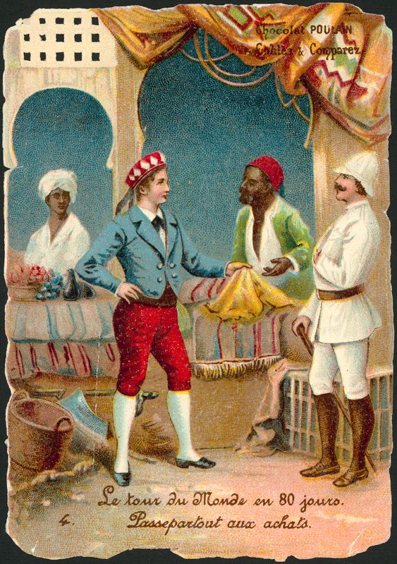 Seksen Günde Devri Alemden Sahne, Jules Verne (chromolitho) by French School