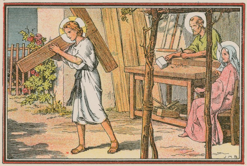 İsa'nın hayatından bir sahne (renkli gravür) by French School