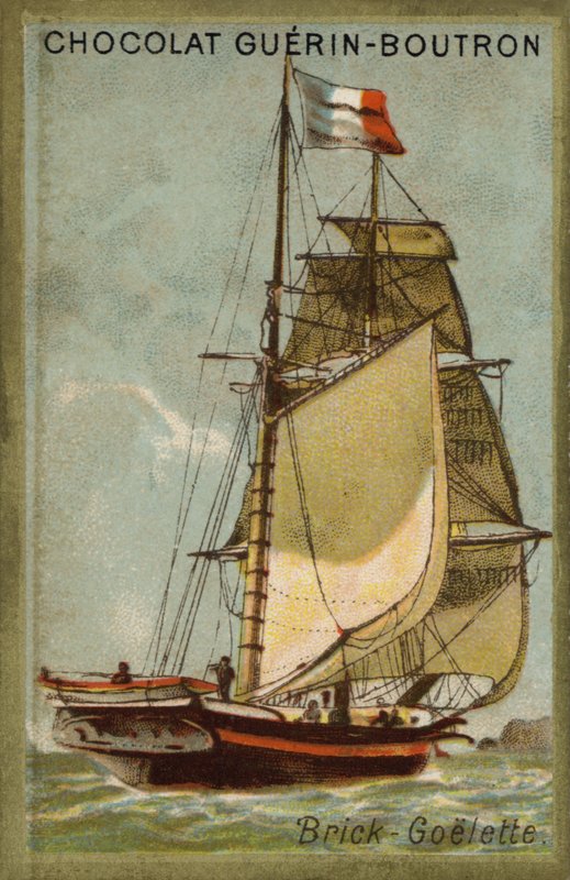 Schooner (kromolitho) by French School